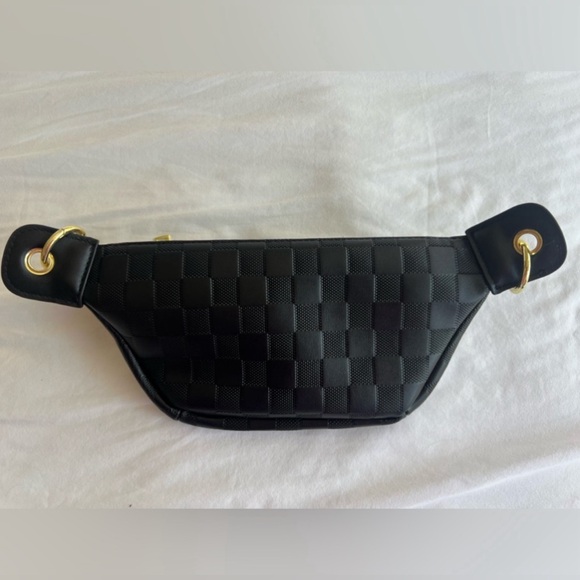 NWT Saint Laurent Knock Off Checkered Black Cross Body Bag/Fanny Pack - Picture 2 of 4
